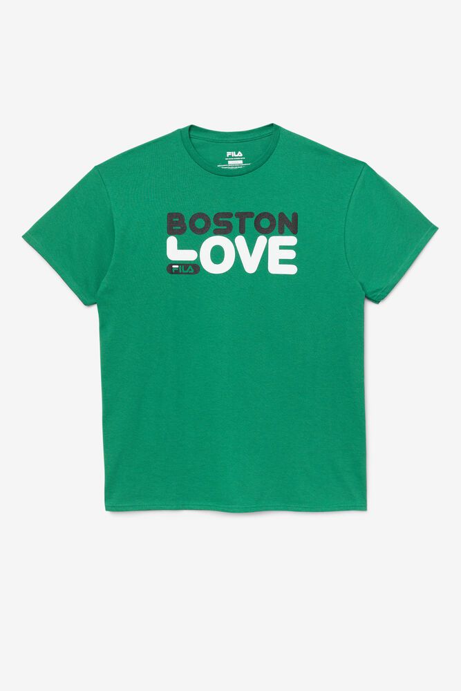 Fila Boston Love T-Shirt Green - Mens - 45826MCEA